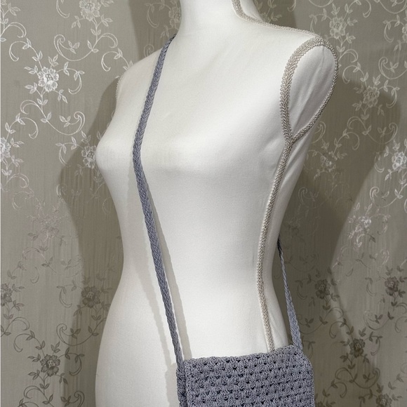 Carlo D’Santi Handbags - Vintage Carlo D’Santi Crochet Baby Blue Crossbody Bag